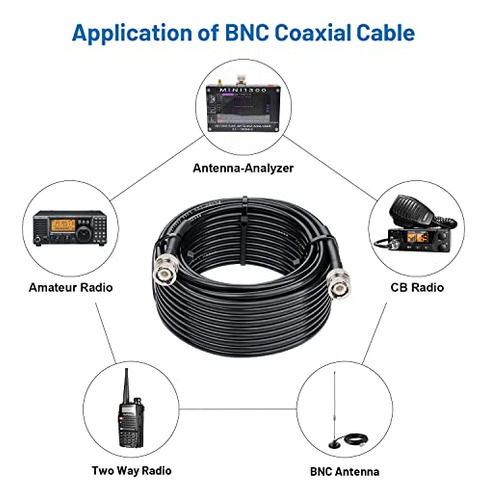 Cable Coaxial Mookeerf Bnc Macho A Bnc Macho 60ft, Cable