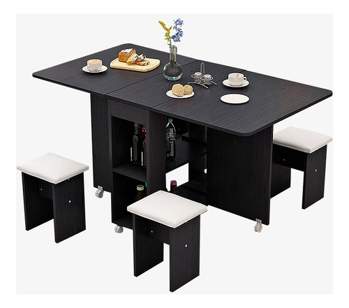 Comedor Plegable Tiberuis 5 Piezas Expansible Mesa Plegable