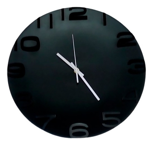 Reloj De Pared Moderno Redondo Con Numeros 35 Cm Sin Bordes