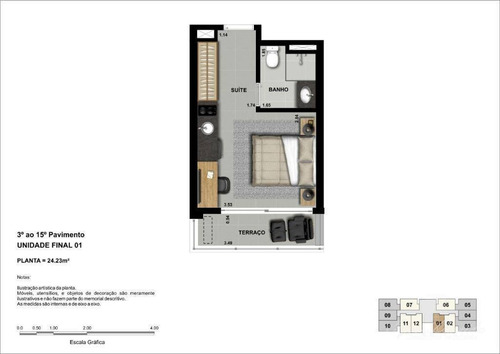 Imagem 10 de 13 de Studio Com 1 Dormitório À Venda, 24 M² Por R$ 350.000,00 - Consolação - São Paulo/sp - St0186