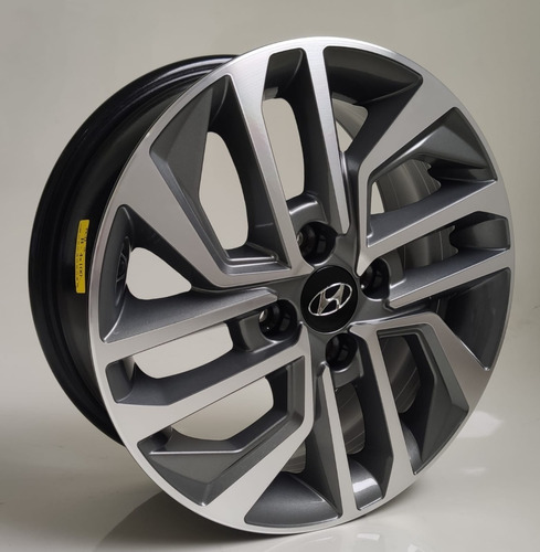 Rodas Hyundai Hb20 2020 Aro 14 4x100 (jogo) + Bicos Cor Grafite Com Diamantado