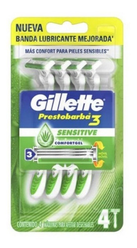 Maquinas De Afeitar X4 Gillete Prestobarba 3 Sensitive