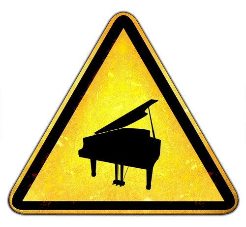 #49 - Cartel 33 X 33 Cm Señal Piano Cola Música No Chapa