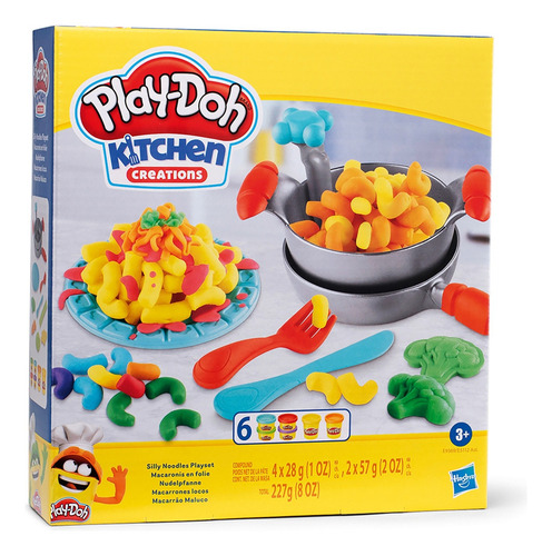 Pasta modelar Kitchen Creations, 6 colores, Play-doh, varios colores