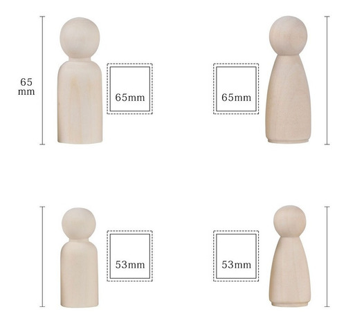 Imagen 8 de 9 de 36 Piezas / Juego Familiar De Madera Figuras De Cono De A1