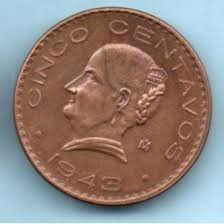 Moneda Antigua Cinco Centavos Cobre Josefa Grande 