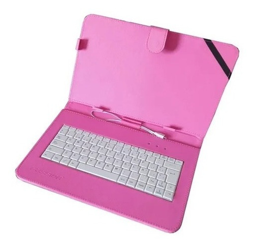 Funda Para Tablet De 10 Pulgadas Color Rosa Con Teclado