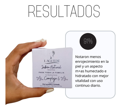 Jabón Natural Piel Sensible Complejo 6 Laguede 90g