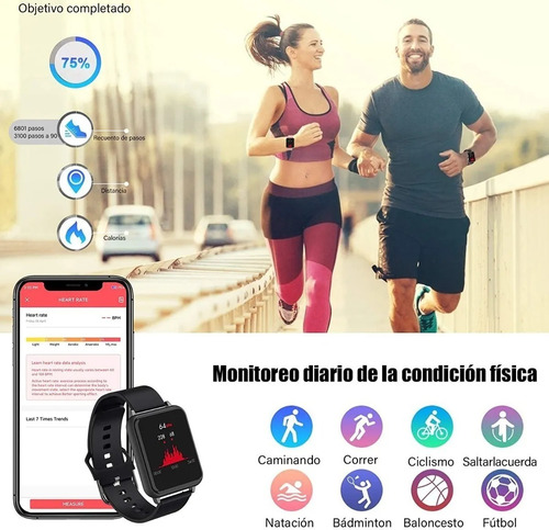 Reloj Deportivo Inteligente T82s Pulsera Bluetooth