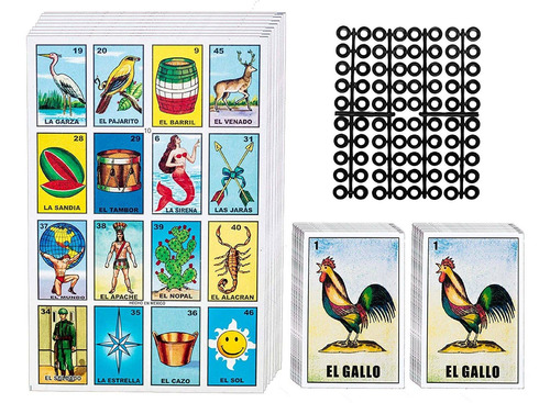 Loteria Mexican Bingo Game Kit  Loteria Cards Juego De ...