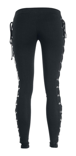 Imagen 8 de 10 de Pantalones Vaqueros Mujer Moda Gótica Dama Lateral Con Cordo
