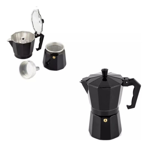 Cafetera Moka 9 Tazas Negra Ambiente Gourmet