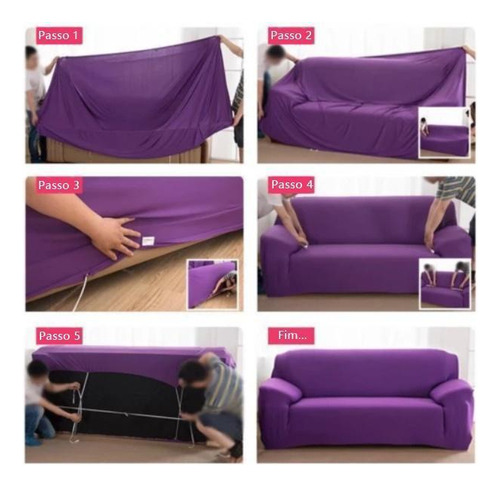 Capa De Sofá Spandex 4 Lugares 235-300cm Estampa 16