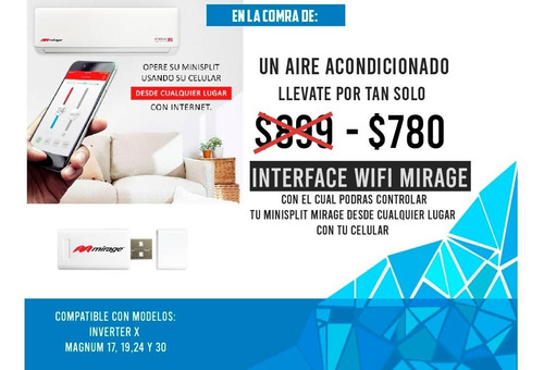 Aire Minisplit Inverter X 220v Mirage 2 Ton 24 000 B Ahorro