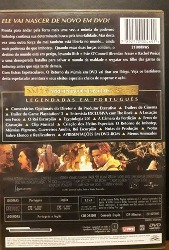 Dvd - O Retorno Da Múmia - Edição Especial