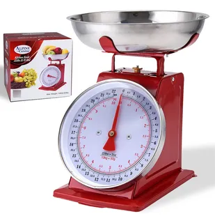 Bascula De Cocina Alpine Cuisine 10-1100R Pesa Gramera 1g A 10 Kg Portátil Alimentos Roja