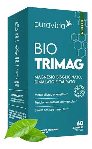 Bio Trimag Mágnésio Pura Vida Bisglicinato Dimalato Taurato