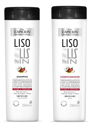 Shampoo E Condicionador Capicilin - Lis In Efeito Liso 250ml