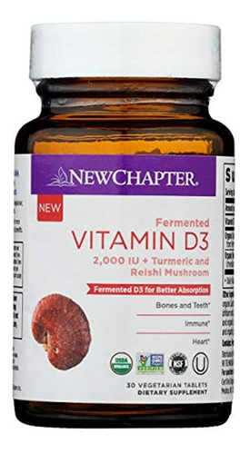 Nuevo Capítulo Fermentado Vitamina D3, 30 Unidades