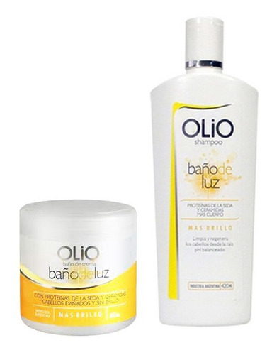 Kit Olio Baño De Luz Shampoo Y Baño Brillo Y Volumen