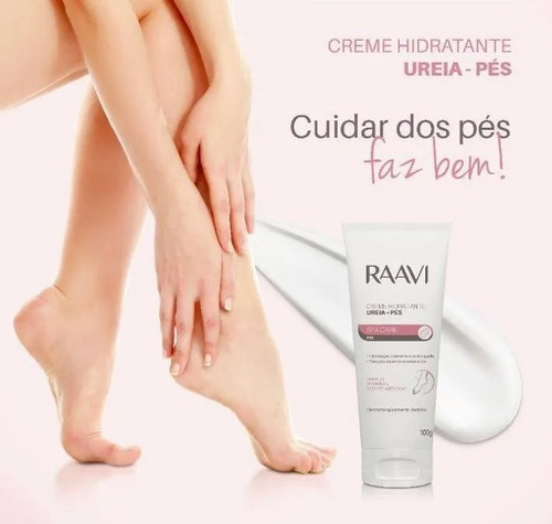 Creme Hidratante Para Os Pés Com Ureia 3% Raavi 100g 