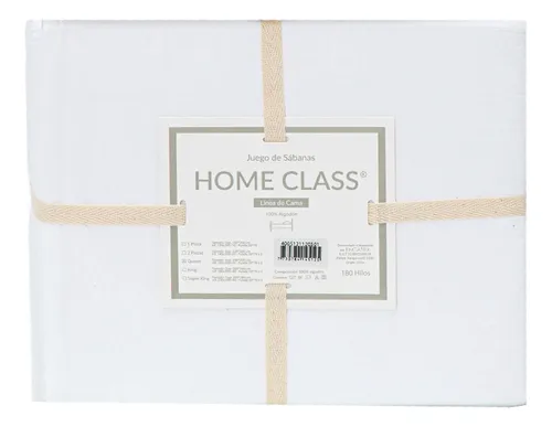 Juego Sábanas 2 Plazas Home Class Lisas 180 Hilos Algodón Color Blanco Diseño De La Tela Liso