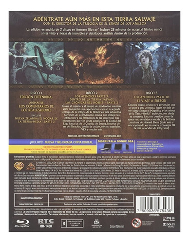 El Hobbit La Desolación De Smaug Ed Extendida | Blu Ray
