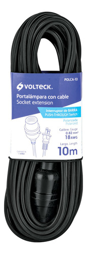 Portalampara Con Cable De 10m Volteck Polca-10 Negro