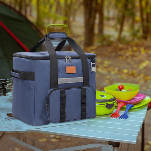 Bolsa De Enfriador Aislado Bag De Comida Fría Azul Oscuro