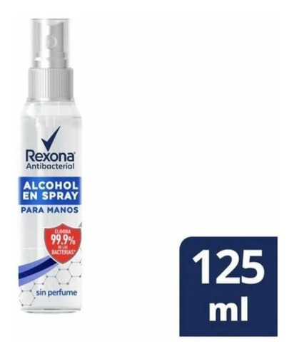 Rexona Antibacterial Alcohol Spray Sin Perfume X 125 Ml