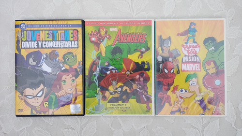 Avengers Marvel Dc Lote 3 Dvds Animación Hulk Iron Man Thor