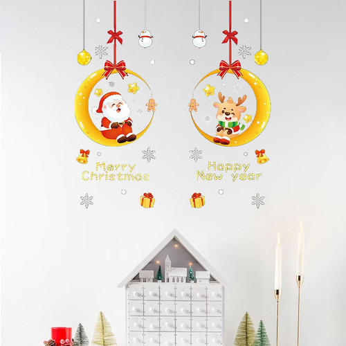 Calcomanías Navideñas Para Ventanas, Con Alce 68x72cm