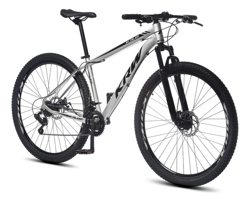 Bicicleta Aro 29 Krw Alumínio 24 Vel Freio A Disco X52 Cor Prata/Preto