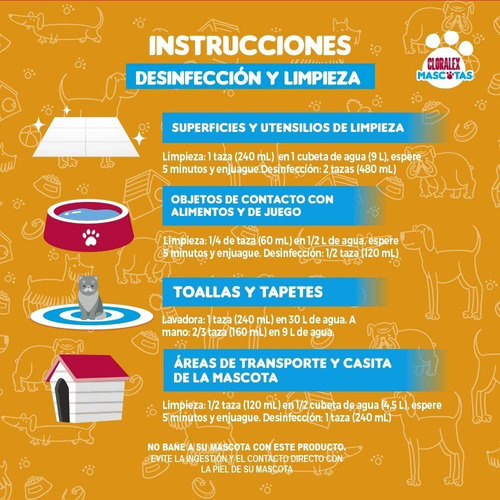 Limpiador Multiusos Cloralex Mascotas Eliminador Orina 950ml