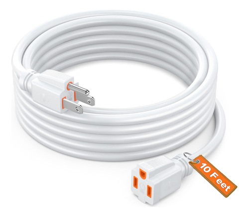 Maximm Cable De Extensin De 10 Pies, Color Blanco, Cable De