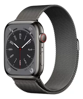 Apple Watch Series 8 GPS + Celular - Caja de acero inoxidable color grafito 45 mm - Correa estilo milanés color grafito - Distribuidor Autorizado
