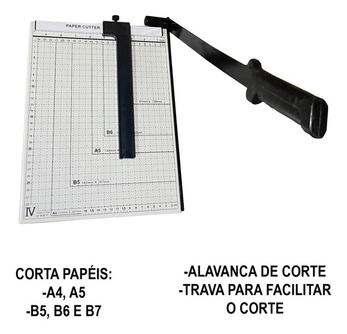 Papel tipo guillotina A4 de 30 cm para hasta 12 hojas con cierre