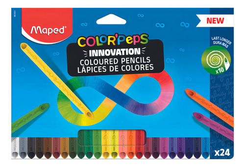 24 lápices de colores Color'peps Infinity, color mapeado de la marca coloreada