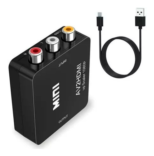 Imagen 1 de 4 de Convertidor Adaptador Conversor Rca A Hdmi Ps, Deco, Dvd
