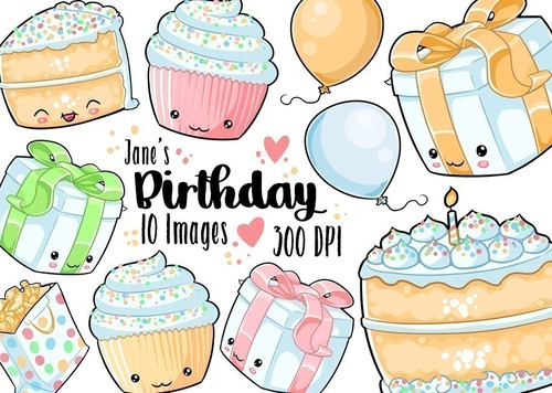 Cliparts Imagenes Png Cumpleaños Globos Cupcakes Jk53