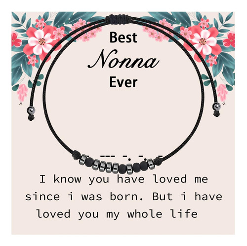 Best Nonna Ever Jewelry Secret Message Pulsera Con Código Mo