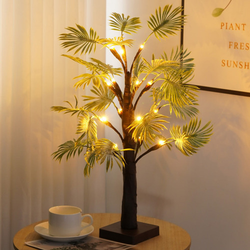 Luces Led De Árbol W Night Light Con Forma De Hoja De Palmer