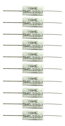 10pcs Resistencia De Cemento Bobinado Cerámica 5w 0.22ohm