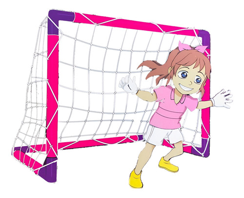 Arco De Futbol Para Niños Nena Con Pelota Color Rosa