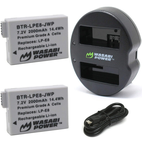 Wasabi Baterias Y Cargador Para Canon Lp-e8
