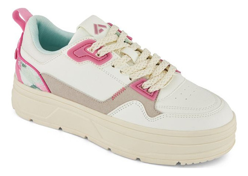 Tenis Clase 46723xpr Confort Plataforma Blanco Cinta Liso