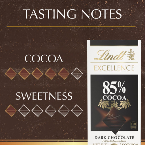 Chocolates Oscuros Lindt Excellence 85% Cacao 100 Gramos Pac