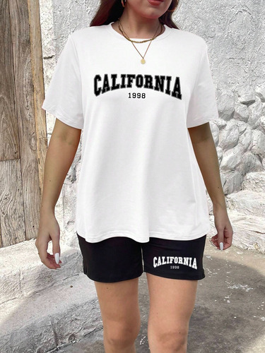 Conjuntos De Camiseta Y Pantalón Corto Para Mujer Casual