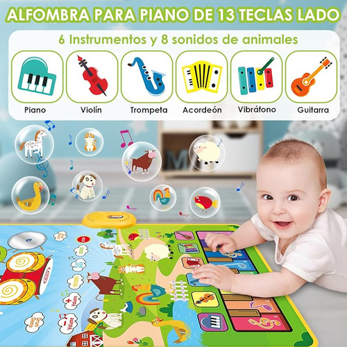 Piano Musical Para Niños 2-en-1 Con Tambor
