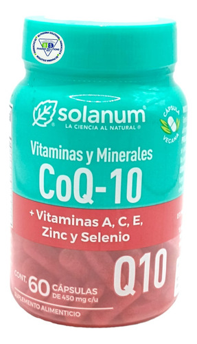 Solanum Vitaminas Y Minerales Coq-10 C/60caps De 450mg